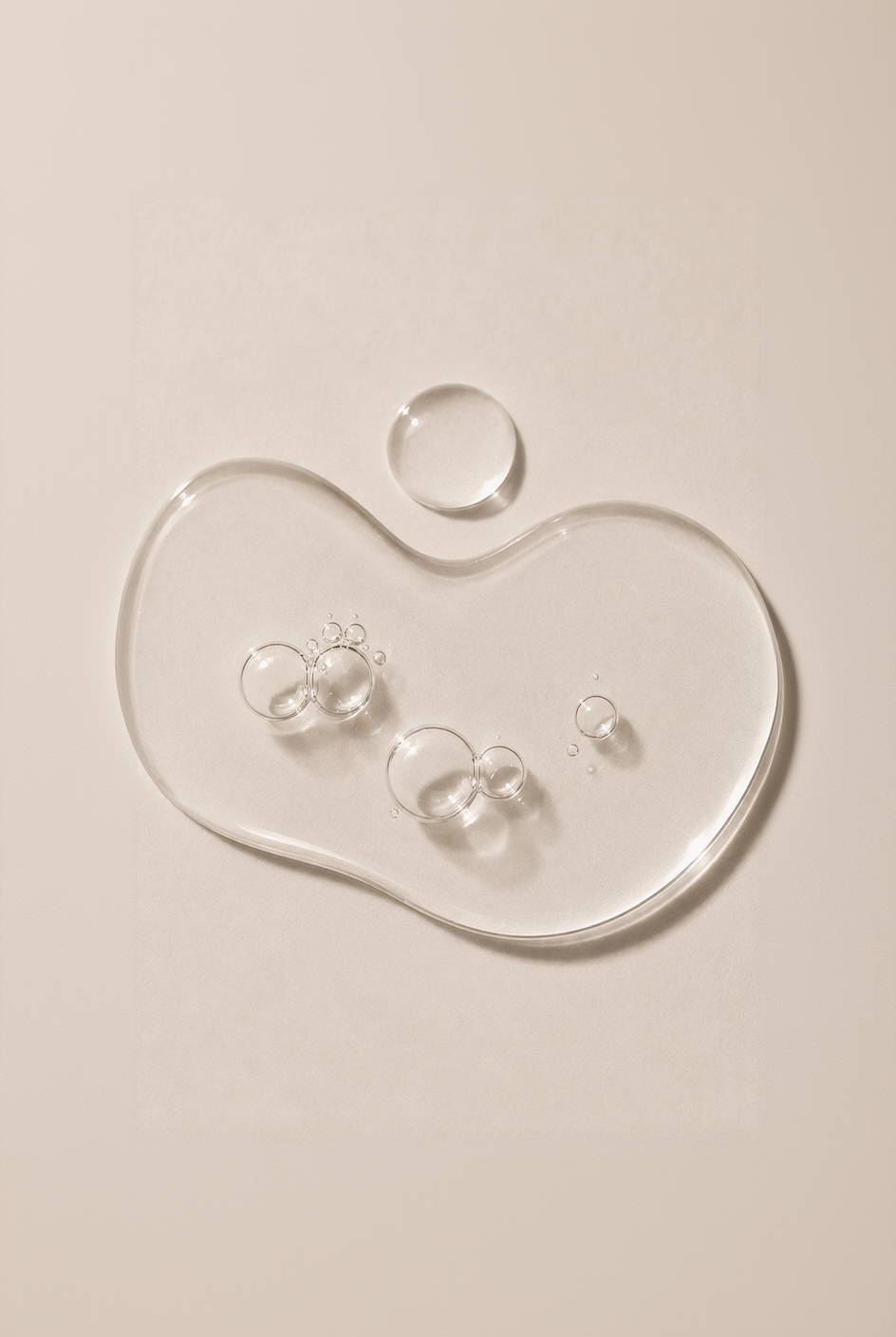 Shower gel blob on beige background
