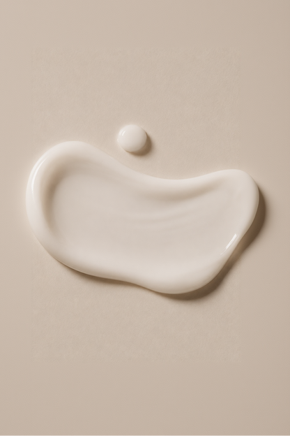 Beige cream or lotion on a beige background